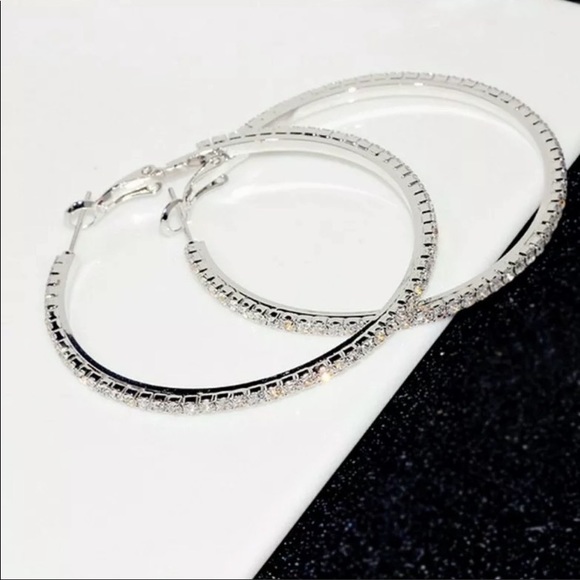 Flash sale50MM Earrings 925 Sterling Silver - Picture 2 of 4